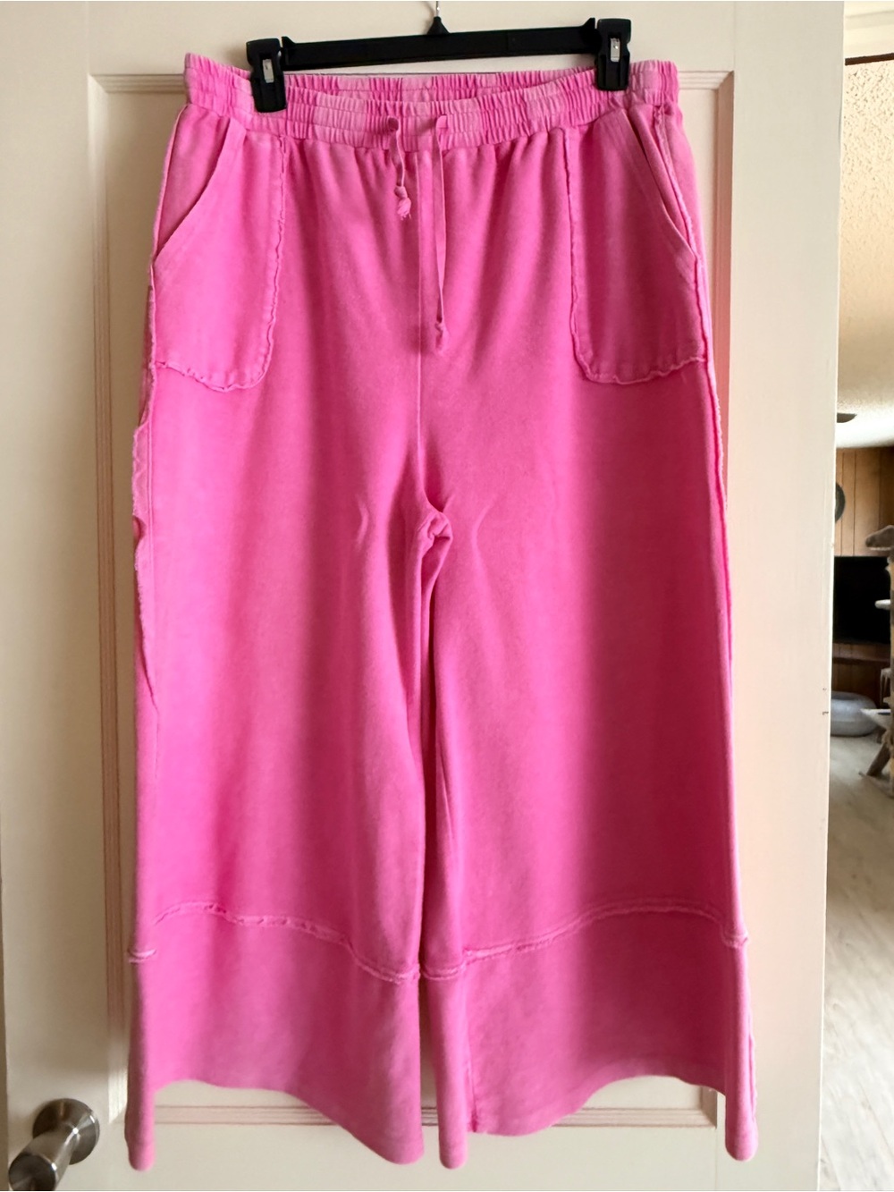 Easel Pink Wide Leg Sweatpants